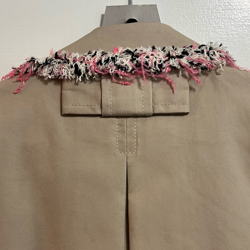 Kate Spade Trench Coat with Pink, Black, and White Fringe - Picture 11 of 13
